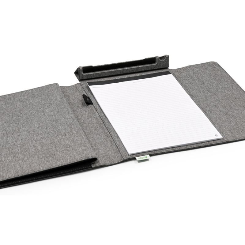 Портфолио А4 из RPET с отделением для ноутбука "NotyFolio Eco", 20 л FSC бумаги, серый
