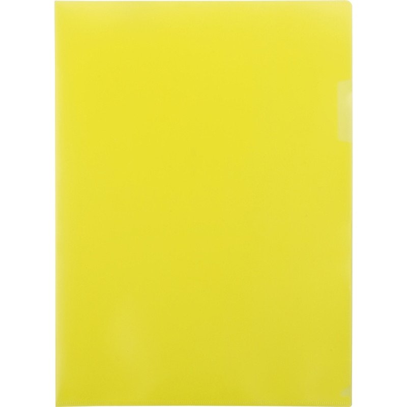 Папка- уголок, для формата А4, плотность 180 мкм, желтый матовый
