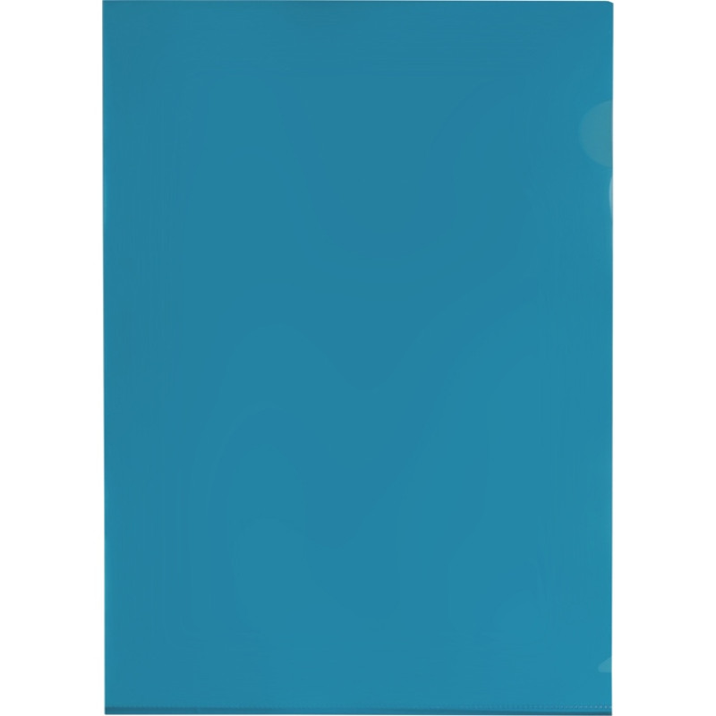 Папка-уголок прозрачный формата  А4 0,18 мм, синий глянцевый