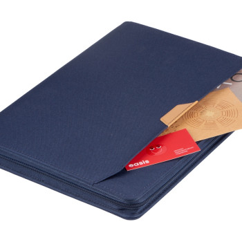 Портфолио А4 из RPET на молнии "Harvey", 40 л FSC бумаги, синий