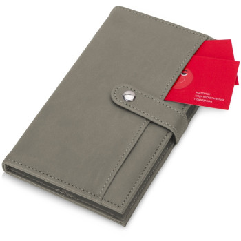 Блокнот-кошелек с сменным блоком А6 "Wall Street", 64 листа, темно-серый