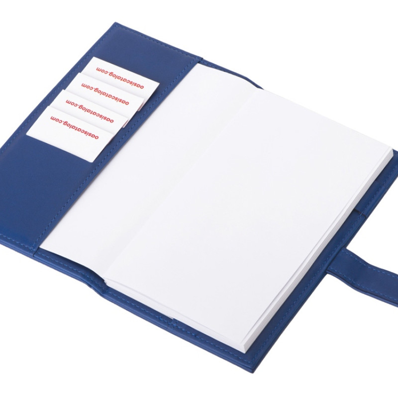 Блокнот-кошелек с сменным блоком А6 "Wall Street", 64 листа, синий