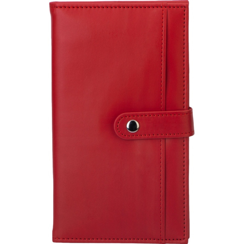 Блокнот-кошелек с сменным блоком А6 "Wall Street", 64 листа, красный