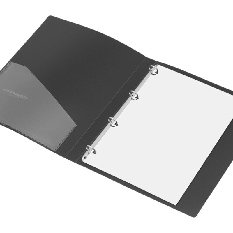 Папка на 4-х кольцах А4, черная