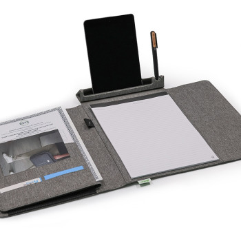 Портфолио А4 из RPET с отделением для ноутбука "NotyFolio Eco", 20 л FSC бумаги, серый