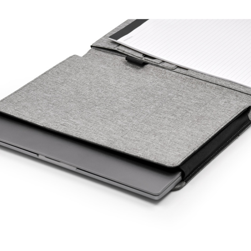 Портфолио А4 из RPET с отделением для ноутбука "NotyFolio Eco", 20 л FSC бумаги, серый