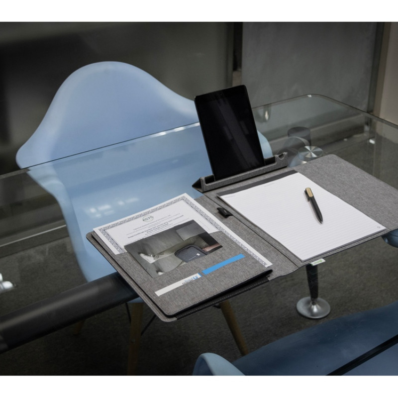 Портфолио А4 из RPET с отделением для ноутбука "NotyFolio Eco", 20 л FSC бумаги, серый