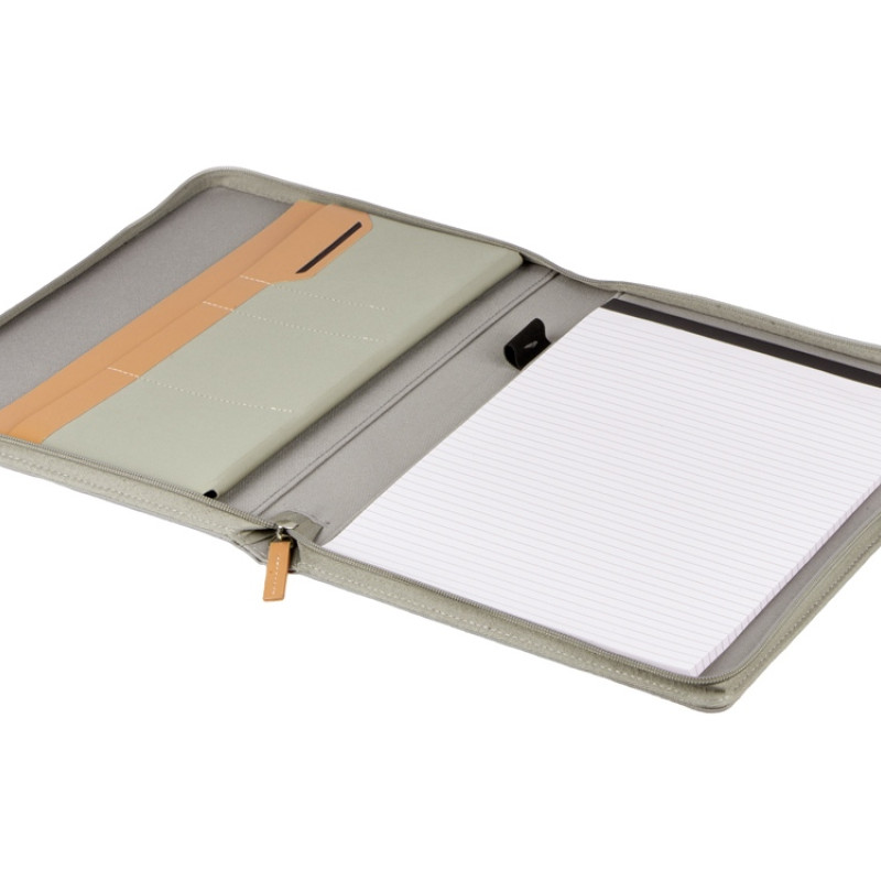 Портфолио А4 из RPET на молнии "Harvey", 40 л FSC бумаги, серый