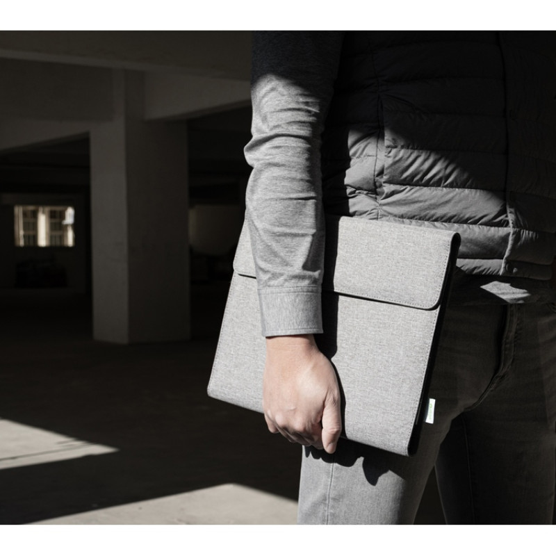 Портфолио А4 из RPET с отделением для ноутбука "NotyFolio Eco", 20 л FSC бумаги, серый