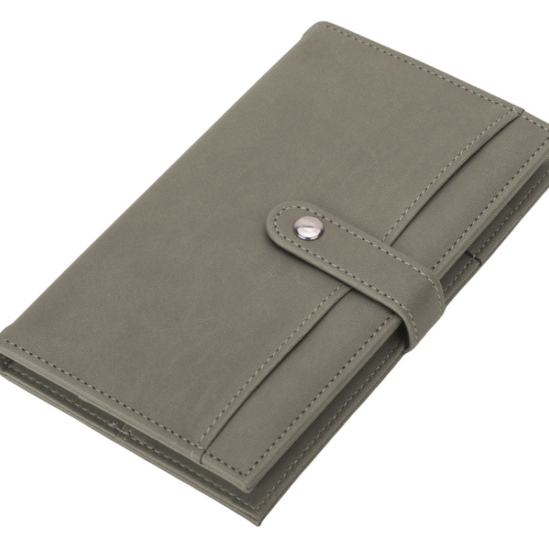 Блокнот-кошелек с сменным блоком А6 "Wall Street", 64 листа, темно-серый