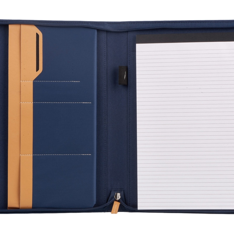 Портфолио А4 из RPET на молнии "Harvey", 40 л FSC бумаги, синий