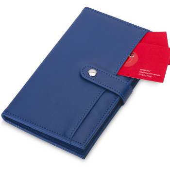 Блокнот-кошелек с сменным блоком А6 "Wall Street", 64 листа, синий