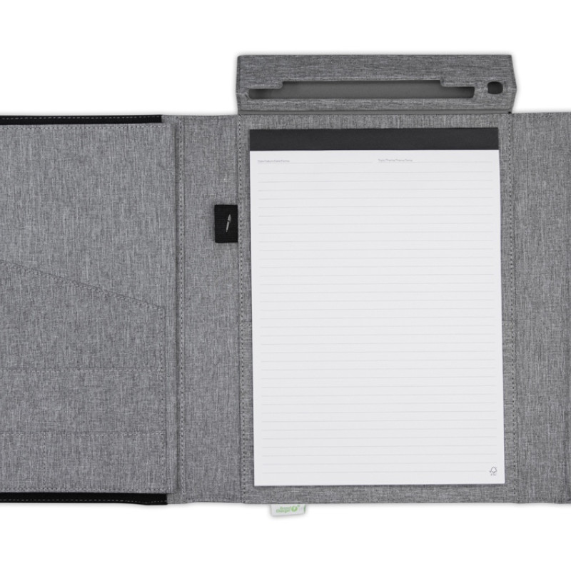 Портфолио А4 из RPET с отделением для ноутбука "NotyFolio Eco", 20 л FSC бумаги, серый