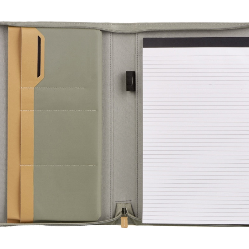 Портфолио А4 из RPET на молнии "Harvey", 40 л FSC бумаги, серый