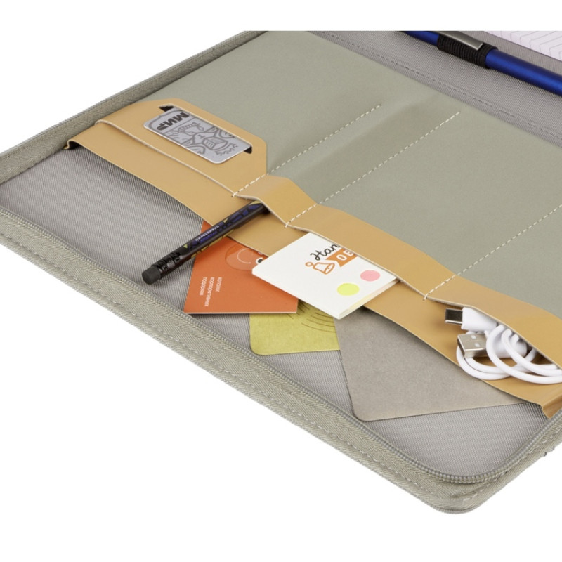 Портфолио А4 из RPET на молнии "Harvey", 40 л FSC бумаги, серый