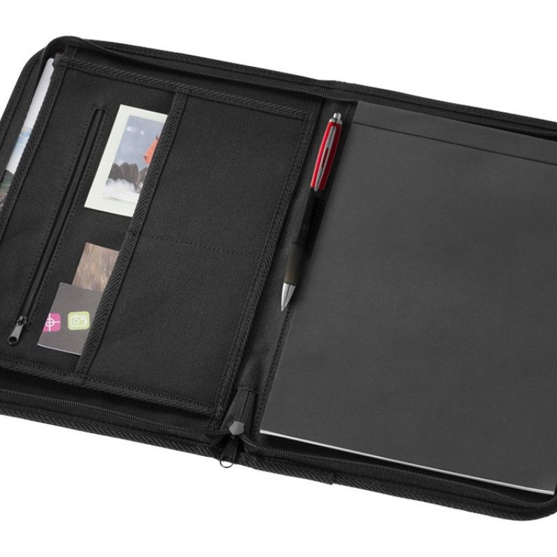 Папка А4 "Berkeley" на молнии с блокнотом, черный