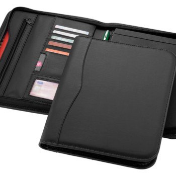 Папка A4 "Ebony" на молнии, черный