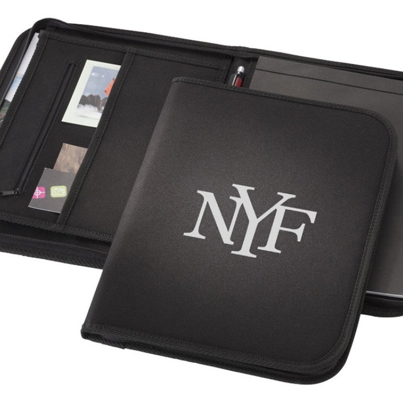 Папка А4 "Berkeley" на молнии с блокнотом, черный