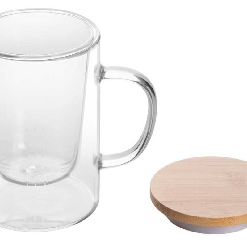 Стеклянная кружка с заварочной емкостью "Milfoil"