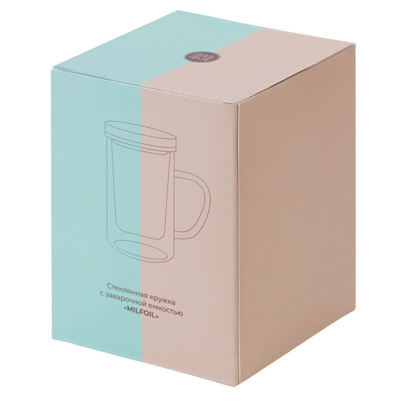 Стеклянная кружка с заварочной емкостью "Milfoil"