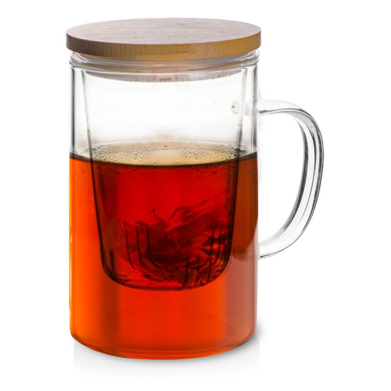 Стеклянная кружка с заварочной емкостью "Milfoil"