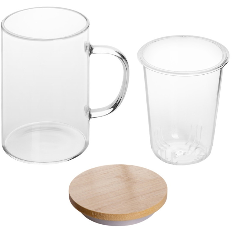 Стеклянная кружка с заварочной емкостью "Milfoil"