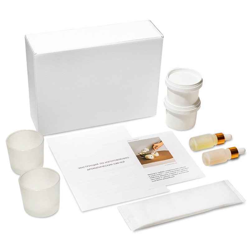 Набор для создания 2-х ароматических свечей: имбирный пряник, рождественская елка (без лого LM)