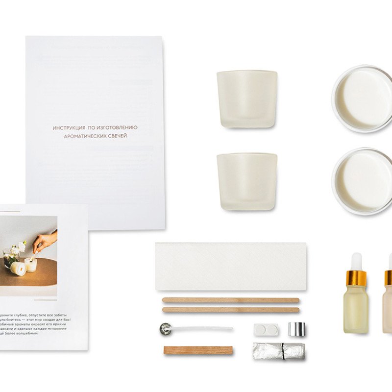 Набор для создания 2-х ароматических свечей: имбирный пряник, рождественская елка (без лого LM)