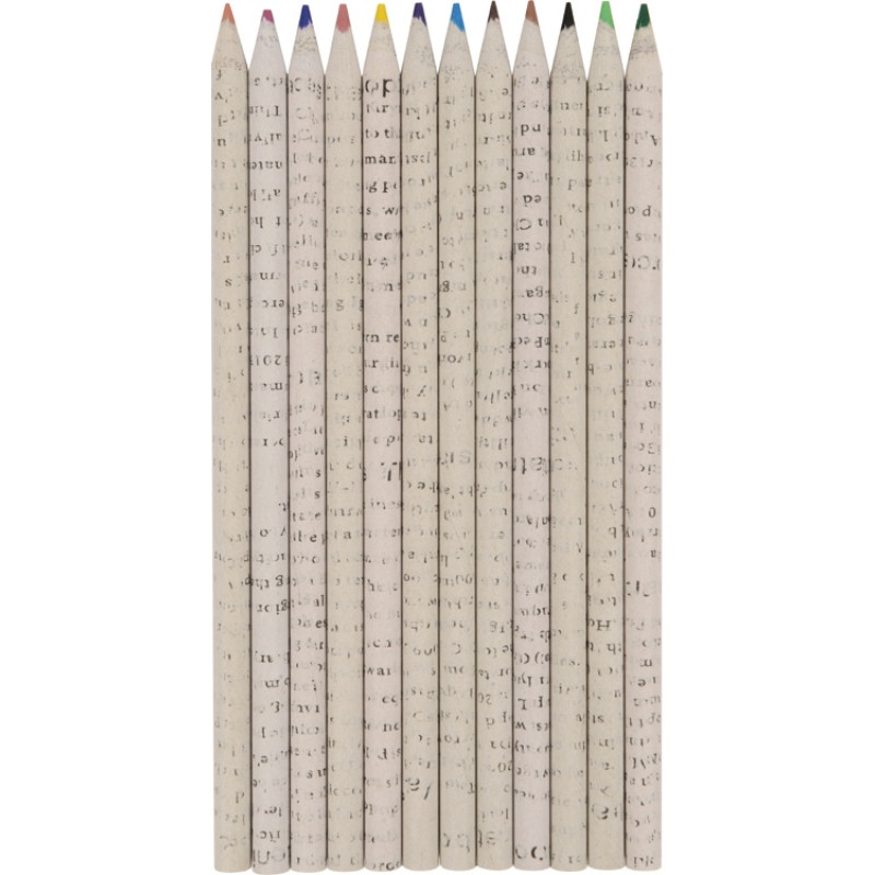 Набор цветных карандашей из "газетной бумаги" в тубе "News", 12шт.