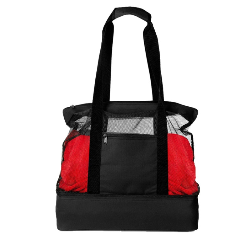 Сумка для шопинга и пляжа «Coolmesh» с изотермическим отделением внизу, черный