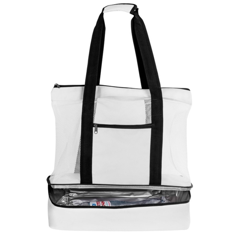 Сумка для шопинга и пляжа «Coolmesh» с изотермическим отделением внизу, белый