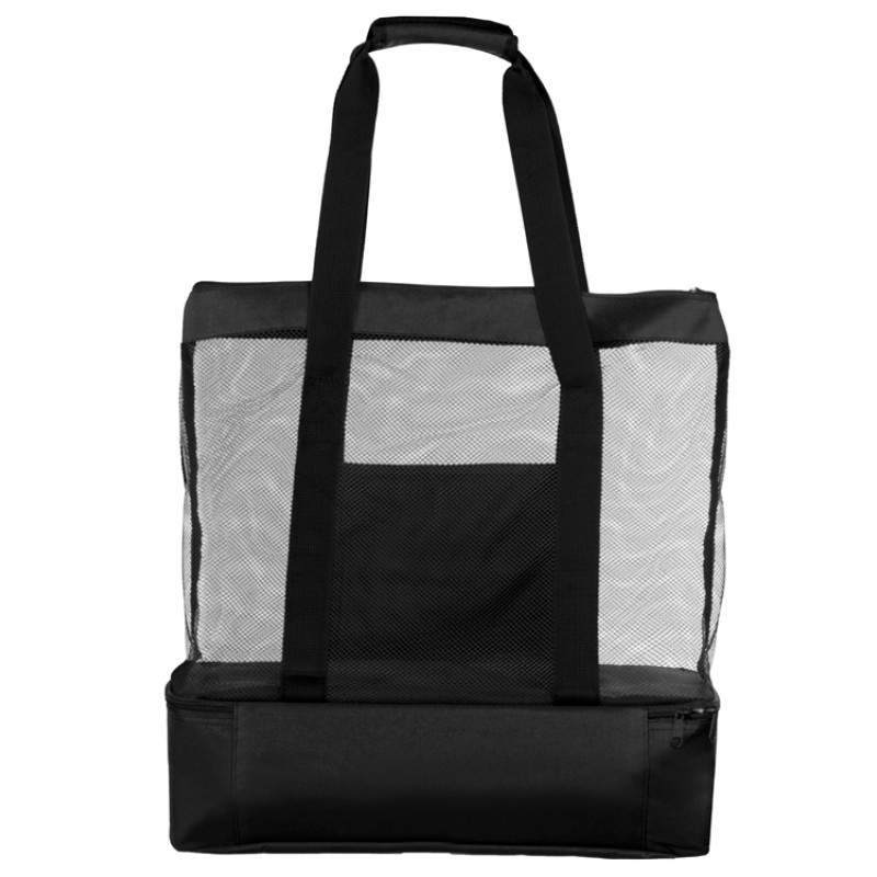 Сумка для шопинга и пляжа «Coolmesh» с изотермическим отделением внизу, черный