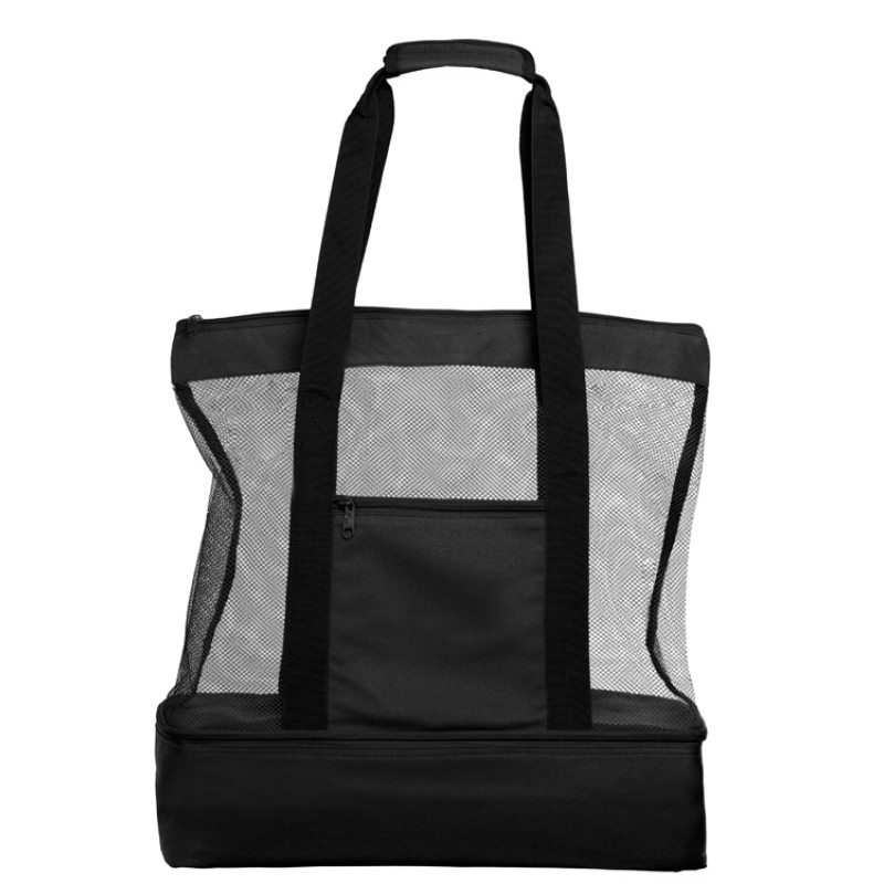 Сумка для шопинга и пляжа «Coolmesh» с изотермическим отделением внизу, черный