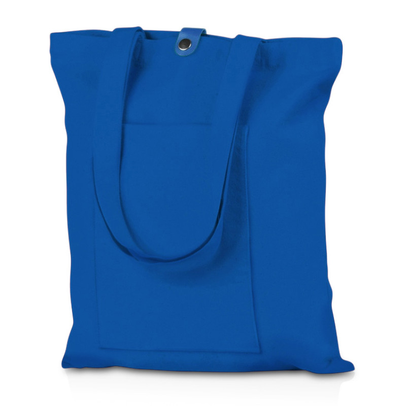 Сумка Clip из хлопка 340 г/м2 с застежкой из экокожи, синий