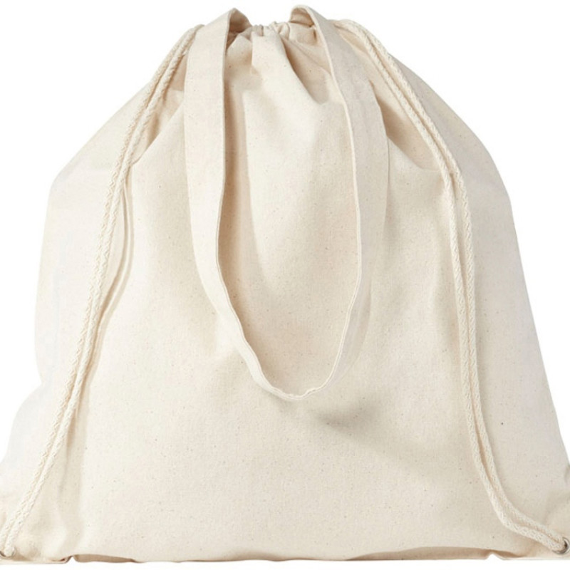 Рюкзак со шнурком Flin из хлопчатобумажной ткани плотностью 240 г/м2, натуральный