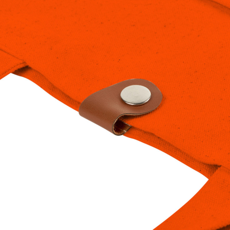 Сумка Clip из хлопка 340 г/м2 с застежкой из экокожи, оранжевый