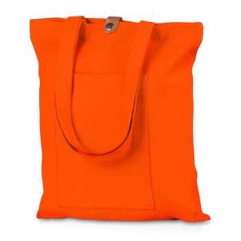 Сумка Clip из хлопка 340 г/м2 с застежкой из экокожи, оранжевый