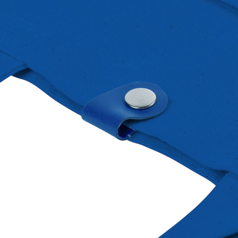 Сумка Clip из хлопка 340 г/м2 с застежкой из экокожи, синий