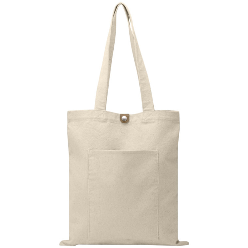 Сумка Clip из хлопка 340 г/м2 с застежкой из экокожи, натуральный