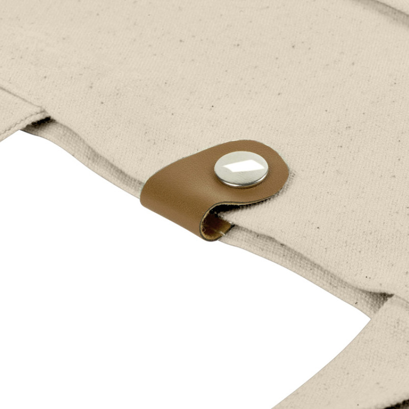 Сумка Clip из хлопка 340 г/м2 с застежкой из экокожи, натуральный