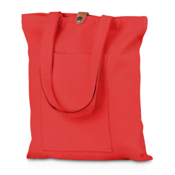 Сумка Clip из хлопка 340 г/м2 с застежкой из экокожи, красный