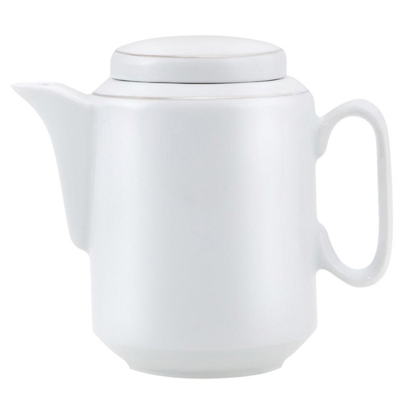 Чайный набор с подстаканником и фарфоровым чайником «ЭГОИСТ-М», серебристый/белый