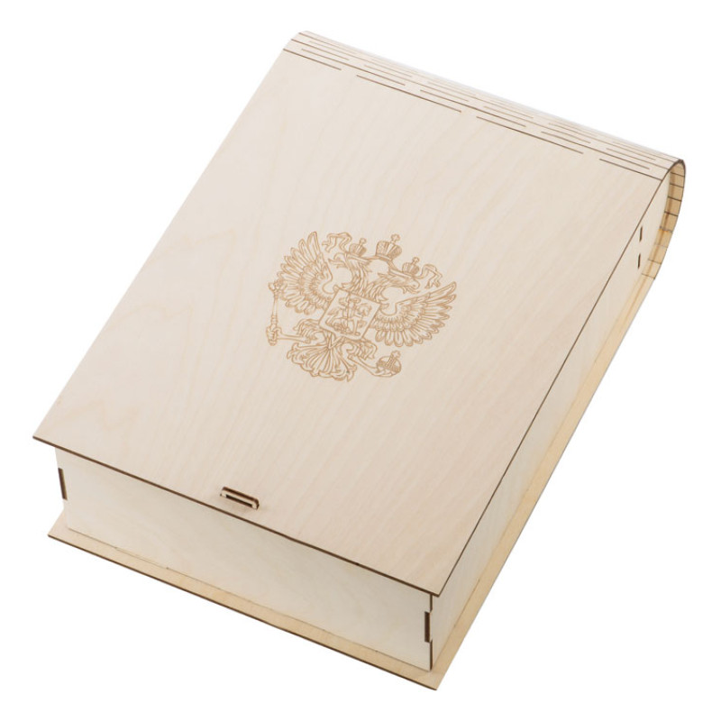 Набор бокалов для шампанского «За Россию» Chinelli в деревянной коробке