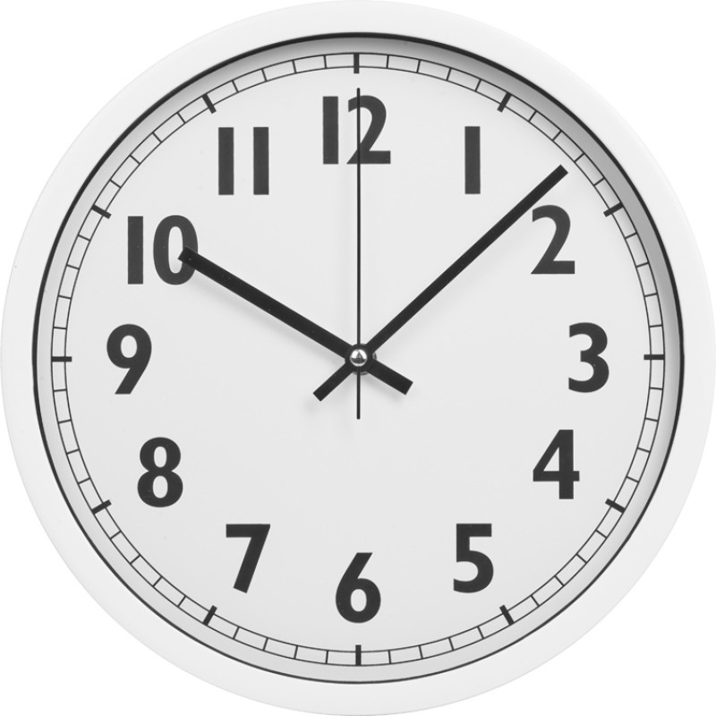 Пластиковые настенные часы  диаметр 30 см "White Mile", белый