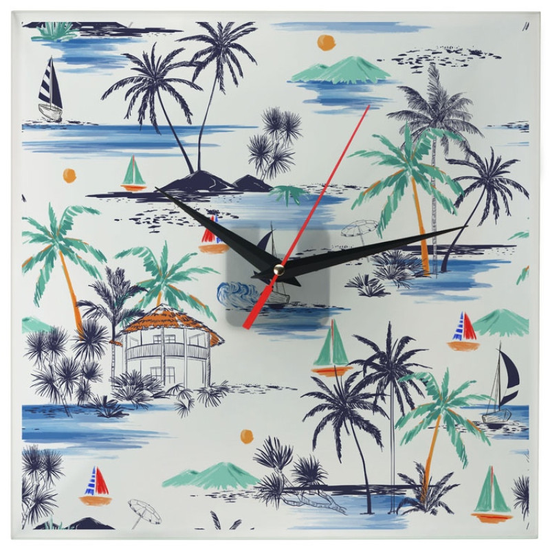 Часы настенные квадратные из стекла 28х28 см «Nile»