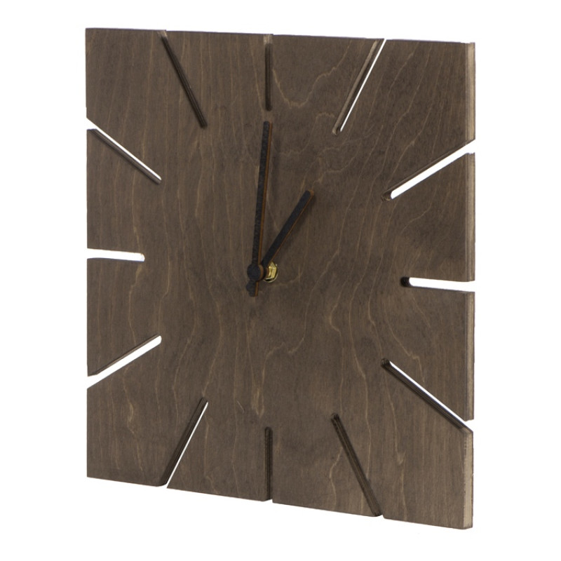 Часы деревянные "Olafur" квадратные, 28 см, шоколадный