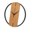 Деревянные часы с металлическим ободом, диаметр 30 см, "Time Wheel", натуральный/черный