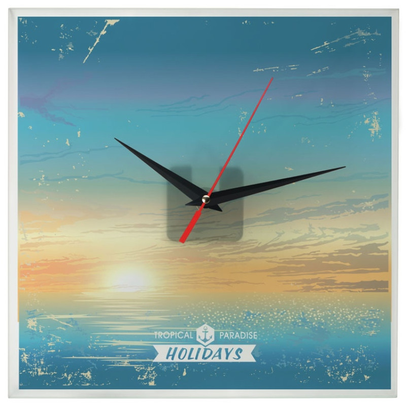 Часы настенные квадратные из стекла 28х28 см «Nile»