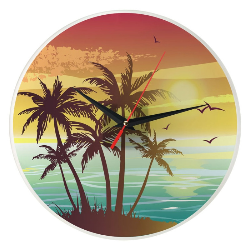 Часы настенные круглые из стекла 28 см «Thames» (Р)