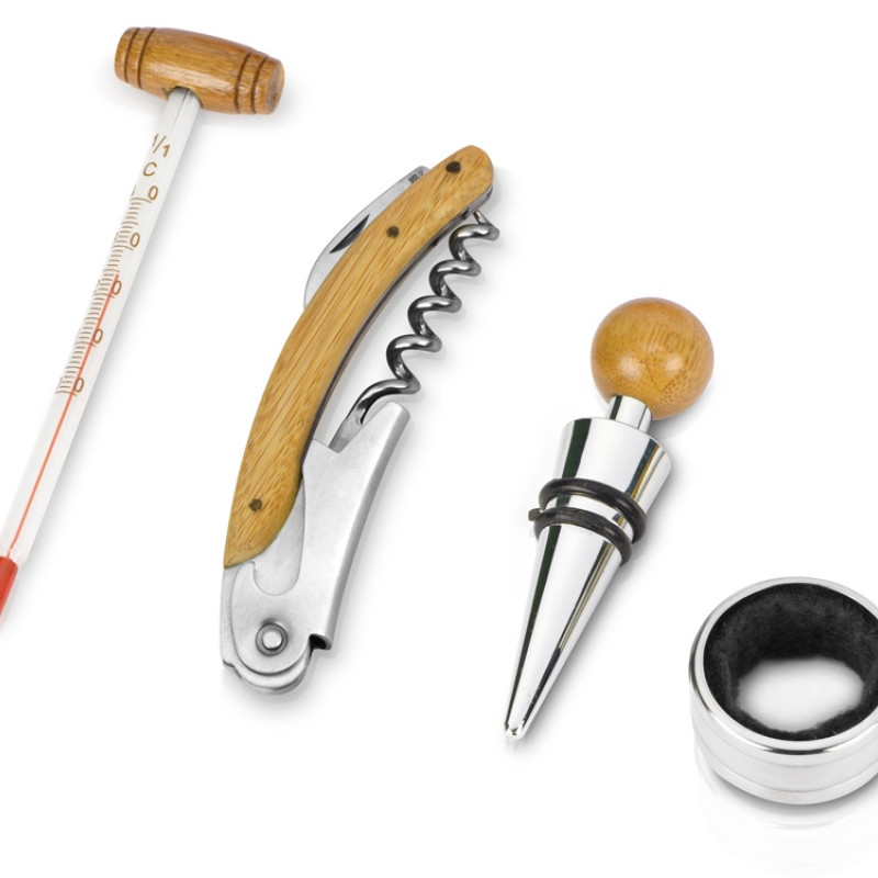 Набор аксессуаров для вина «Бомонт», коричневый замочек